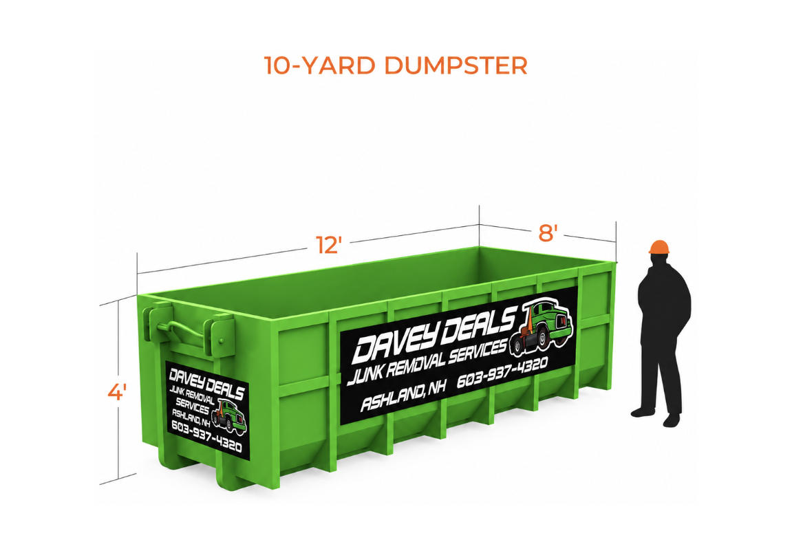 10 Yard dumpster with dimensions